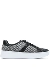 Bottega Veneta Embroidered Low-top Sneakers In Black
