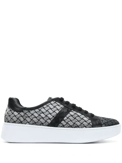 Bottega Veneta Embroidered Low-top Trainers In Black