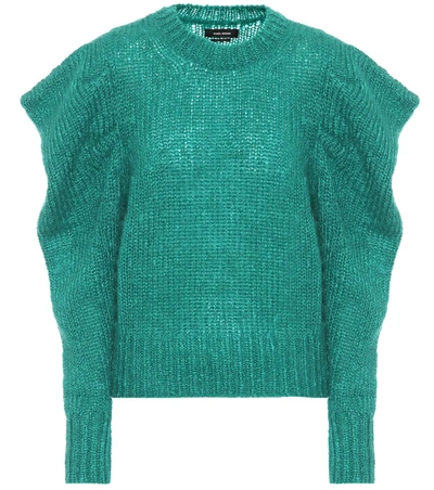 Isabel Marant Oversize Mohair Blend Sweater In Verde