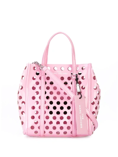 Marc Jacobs Mini The Tag Perforated Tote In Pink