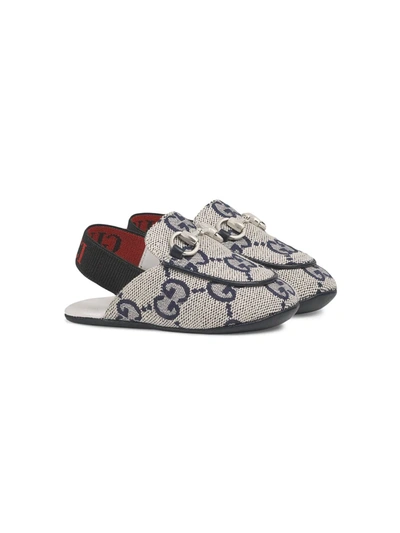 Gucci Babies' Princetown Gg Slippers In Neutrals