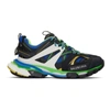 Balenciaga Multicoloured Track Low-top Sneakers In Black Blue Green