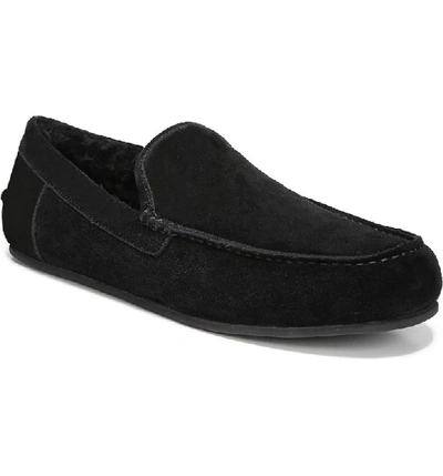 Vince Men's Gino Suede & Shearling Slippers In Black