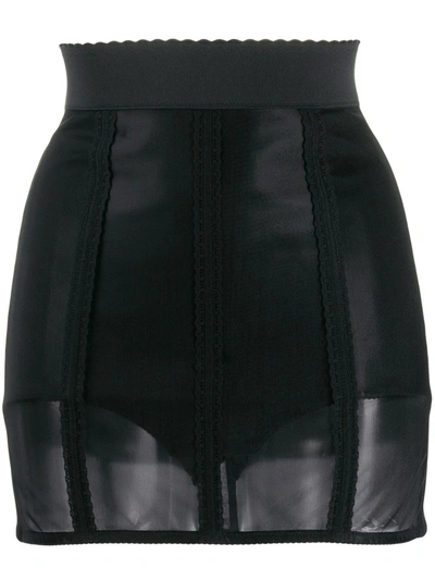 Dolce & Gabbana Short Corset Style Skirt In Elastic In Black
