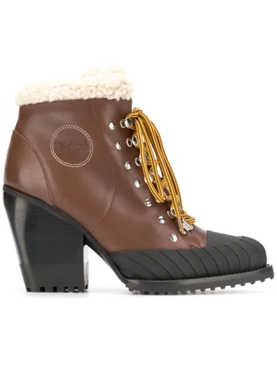 Chloé Rylee Mountain Boots In Brown