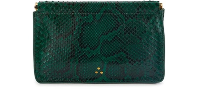 Jérôme Dreyfuss Clic Clac Python Clutch Bag In Python Émeraude