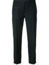 Thom Browne Stripe Detail Wool Trousers In Blue