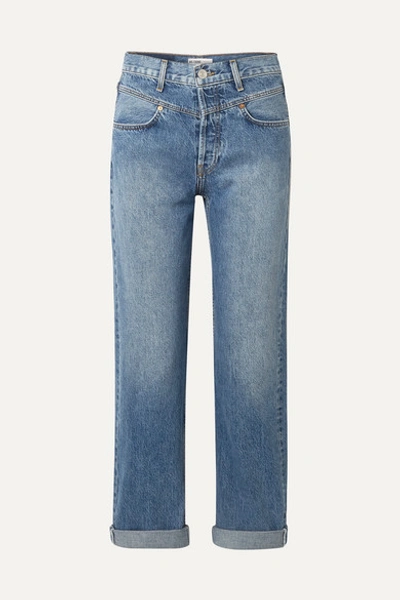 Re/done '90s Relaxed Long High-rise Straight-leg Jeans In Mid Denim