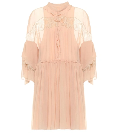 Chloé Silk-georgette Minidress In Pink