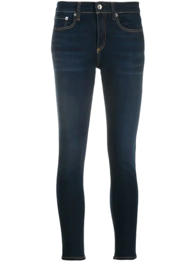 Rag & Bone Cate Mid-rise Ankle Skinny Jeans With Zippers In Blue