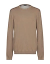 Zanone Sweaters In Khaki