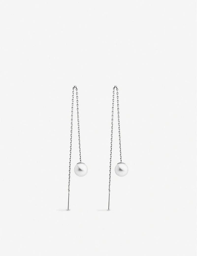 The Alkemistry Redline Sensuelle 18ct White-gold And Pearl Chain Earrings In White Gold