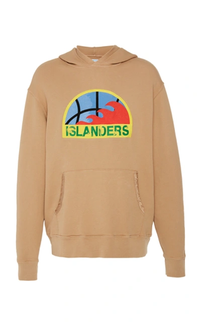 Just Don Printed Cotton-jersey Hooded Sweatshirt In Brown