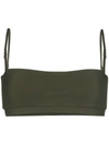 Anemone Banded Bandeau Bikini Top In Green