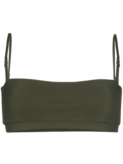 Anemone Banded Bandeau Bikini Top In Green