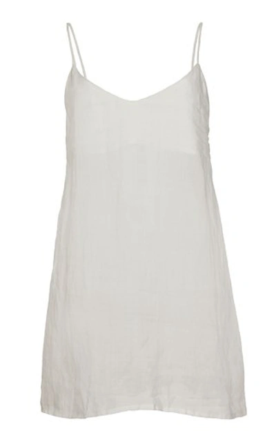 Anemone Ramie Mini Slip Dress In White