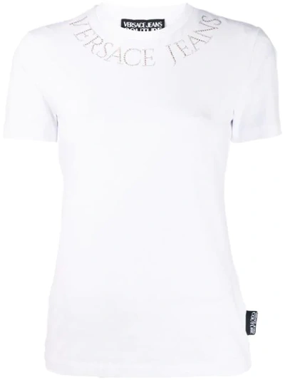 Versace Jeans Couture Studded Logo T-shirt In White
