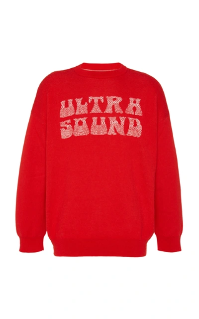 Just Don Ultra Sound Printed Cotton-jersey Sweatshirt In Red