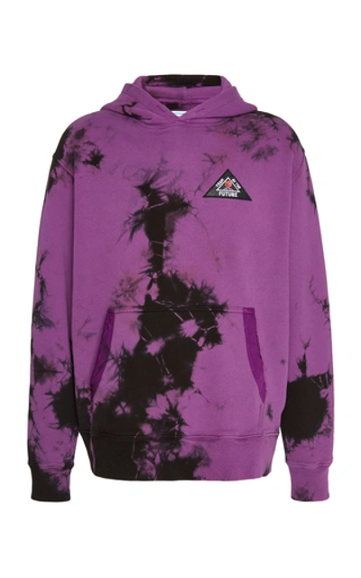 Just Don Appliquéd Cotton And Cashmere-blend Hooded Sweatshirt In Purple