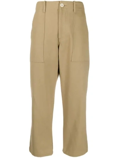 Jejia Cropped Straight-leg Trousers In Neutrals