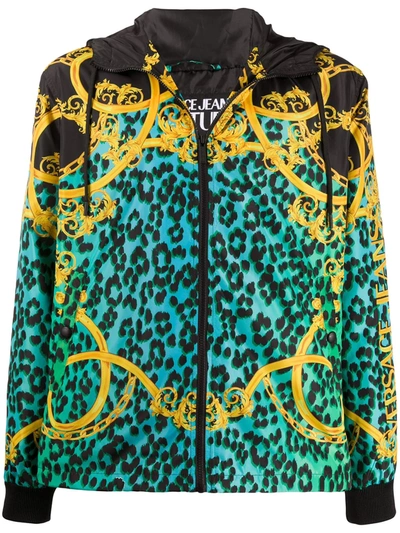 Versace Jeans Couture Leo Chain Regular Fit Nylon Jacket In Pure Mint