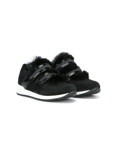 Dolce & Gabbana Kids' Round Toe Sneakers In Black