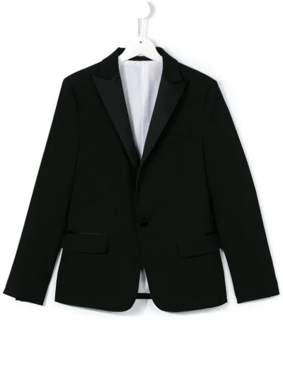 Dsquared2 Teen One Button Blazer In Black