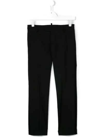 Dsquared2 Kids' Straight-leg Trousers In Black