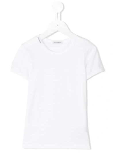 Dolce & Gabbana Kids' Plain T-shirt In White