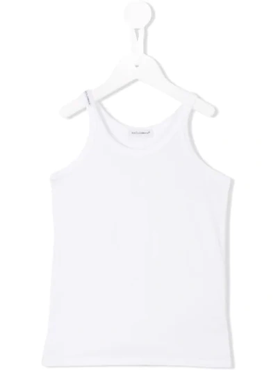 Dolce & Gabbana Kids' Plain Tank Top In White