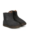 Pèpè Kids' Shearling-lined Ankle Boots In Grey