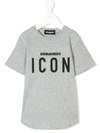 Dsquared2 Kids' Branded T-shirt In Grey