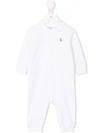 Ralph Lauren Babies' Long Sleeve Polo Romper In White