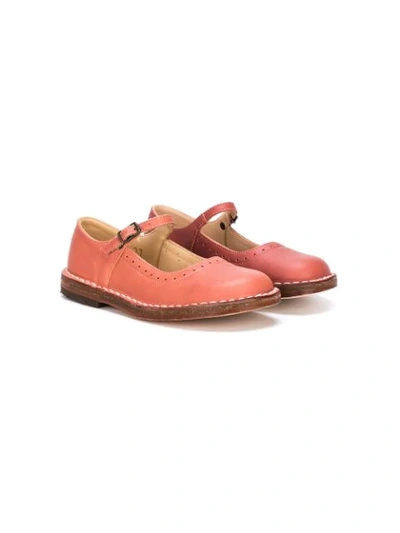 Pèpè Perforated Detail Strappy Ballerinas In Pink