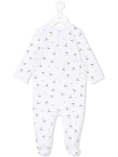Ralph Lauren Babies' Teddy Bear Print Pajamas In White