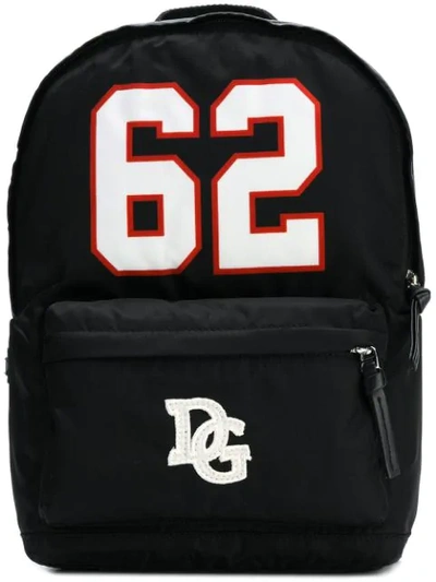 Dolce & Gabbana Kids' Printed Logo-patch Backpack In Black