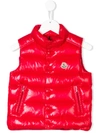 Moncler Kids' Logo Patch Embellished Gilet In Red
