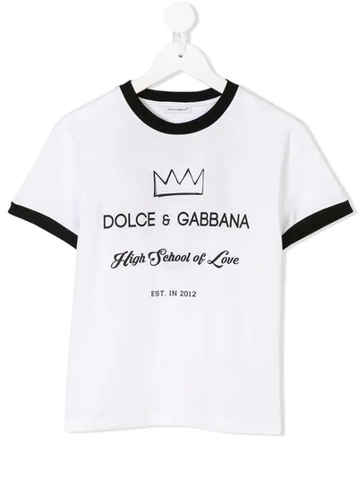 Dolce & Gabbana Kids' Printed T-shirt In White