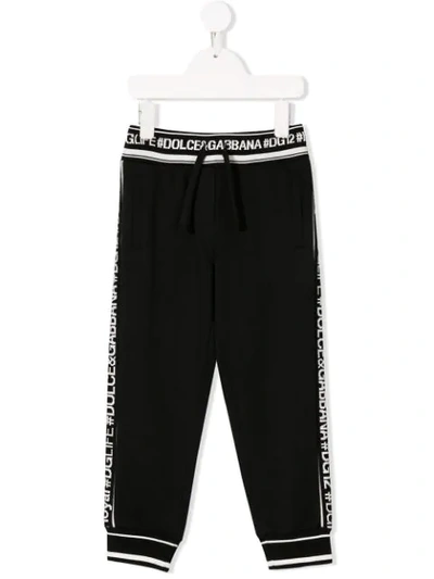 Dolce & Gabbana Kids' Side Panelled Track Pants In Black