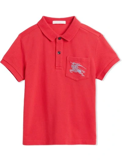 Burberry Kids' Klassisches Poloshirt In Red