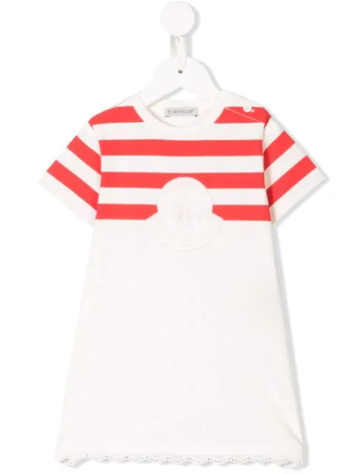 Moncler Babies' Logo Embroidered T-shirt Dress In White