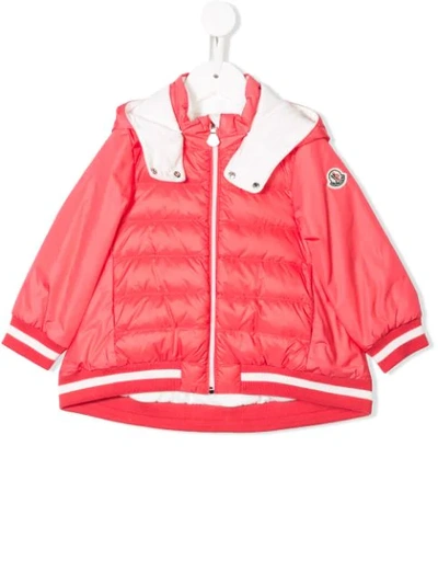 Moncler Babies' Padded Front Bomber Jacket In Pink