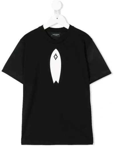 Marcelo Burlon County Of Milan Kids' Surfboard Logo T-shirt In Black