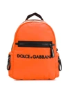 Dolce & Gabbana Kids' Logo Backpack In Orange