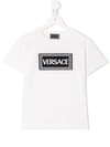 Young Versace Kids' Logo Patch T-shirt In White