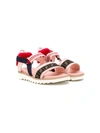 Fendi Kids' Ff Logo Strap Sandals In Pink