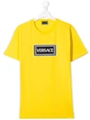 Young Versace Teen Logo Print T-shirt In Yellow