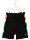 Marcelo Burlon County Of Milan Kids' Rainbow Gradient Shorts In Black
