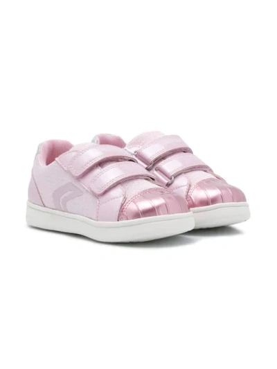 Geox Kids' Touch Strap Fastening Trainers In Pink
