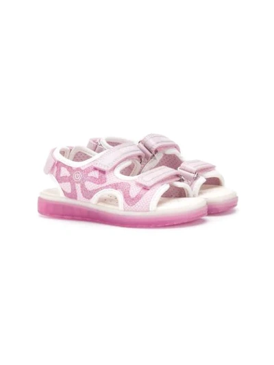 Geox Kids' Jr Blikk Led Sandals In Pink